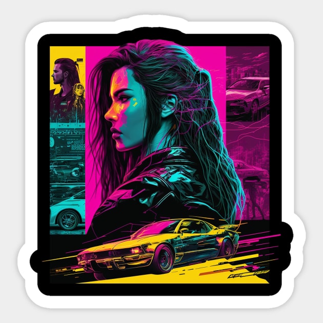 Futuristic Synthwave Sticker by Open World Games
